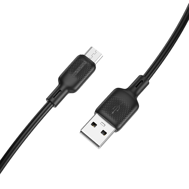 Кабель BOROFONE BX113 Lenny silicone charging data cable Micro(L=3M) Black, фото 1