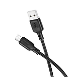Кабель BOROFONE BX113 Lenny silicone charging data cable Micro(L=3M) Black, фото 3