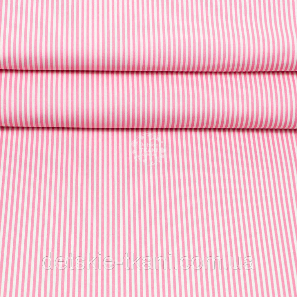Ранфорс шириною 240 см "Дрібна темно-рожева смужка", №5847, фото 1