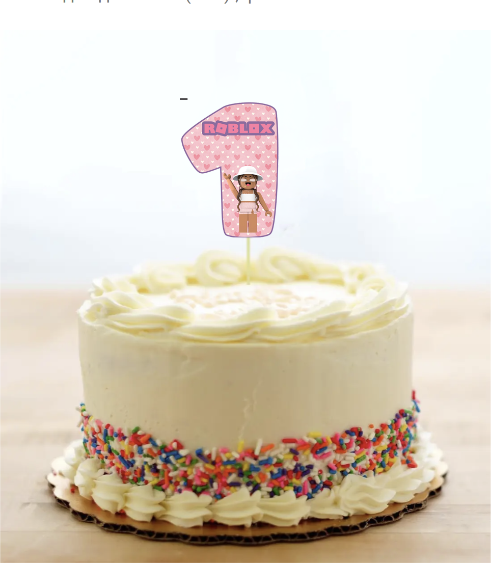 Топпер-цифра 1 вирубка "Роблокс / ROBLOX для дівчинки" (1шт)-