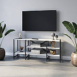 Тумба під телевізор 140см шириною з Ламінованого ДСП та металу Стелаж лофт для дому, фото 2