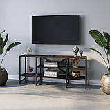 Тумба під телевізор 140см шириною з Ламінованого ДСП та металу Стелаж лофт для дому, фото 3