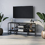 Тумба під телевізор 140см шириною з Ламінованого ДСП та металу Стелаж лофт для дому, фото 4