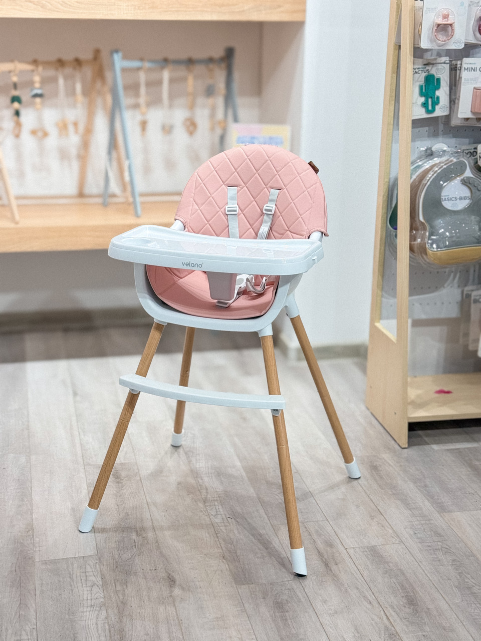 Стільчик для годування 2в1 Velano Evo, pink, фото 1