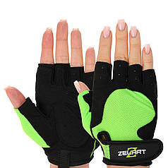 Перчатки для фітнесу та тренувань Zelart SB-161740 XS-M чорний-зелений Код SB-161740
