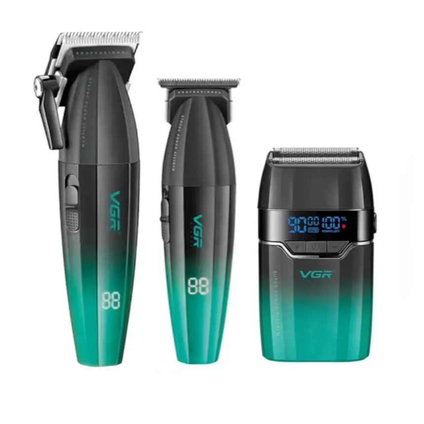 Професійний комбо-набір VGR Black&Green (V-003-GN+V-906-GN+V-308-GN), фото 1