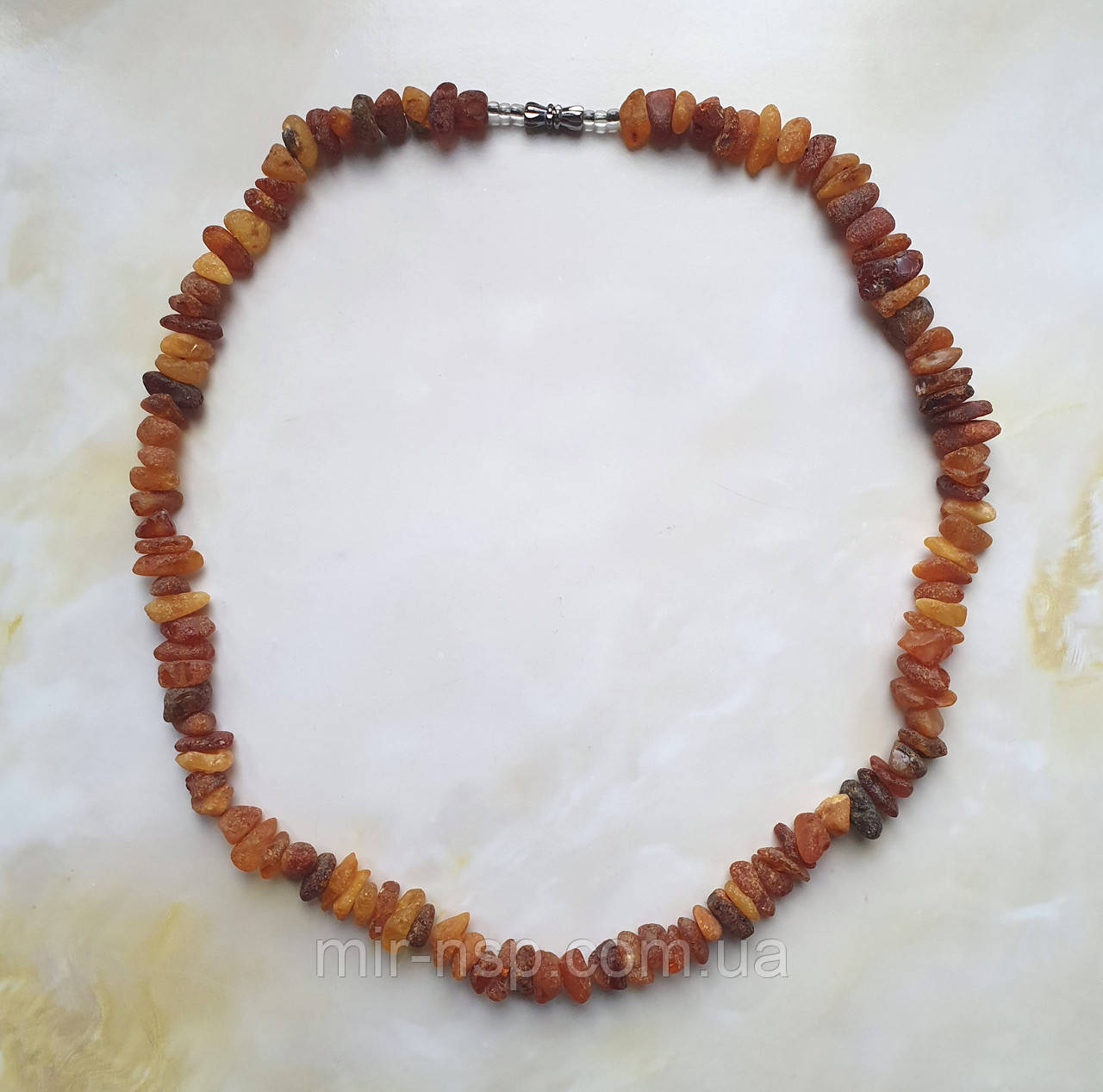Намисто 100% натуральний необроблений лікувальний бурштин вага 21,4г довжина 49,5 см, фото 1