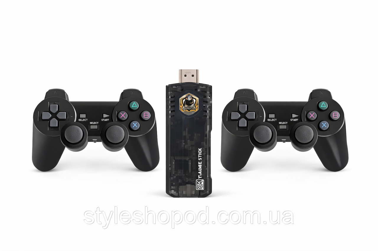 Ігрова приставка Android TV Game Box X8 Smart TV Stick з 2 геймпадами, Wi-Fi, HDMI, фото 1