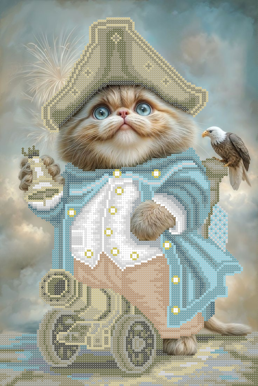 Схема для вишивки бісером,, Кіт майже Наполеон,,, фото 1