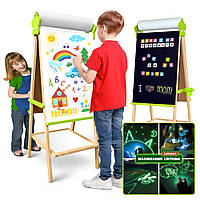 Мольберт дитячий 5в1 з полицею та папером для творчості та навчання Люмік