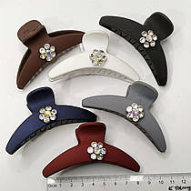 Шпилька краб для волосся "Дуга квітка каміння" 8 см