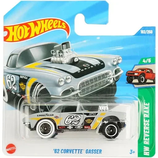 Машинка Хот Вілс 1:64 `62 Corvette Gasser колекція HW Reverse Rake Hot Wheels Mattel JBB08