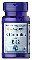 Вітаміни групи B для нервової системи та енергії Puritan's Pride B-Complex B-12 90 tabs
