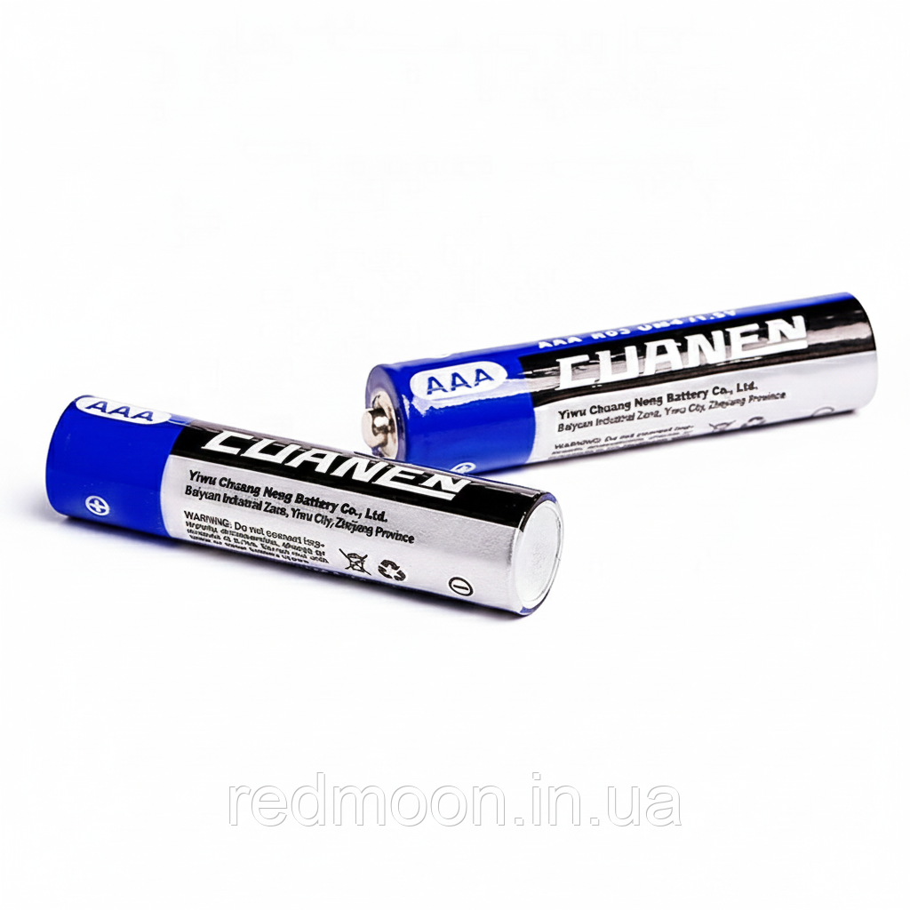 Батарейки Cuanen LR3 / AAA, 1 шт / Вугільно-цинкова батарея / Мініпальчікові батарейки / Батарейки для пульта, фото 1