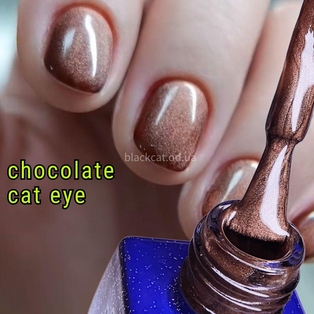 Шовкова кішка коричнева гель лак котяче око Fruit Cat Eyes Global Fashion 8мл Coco, фото 1