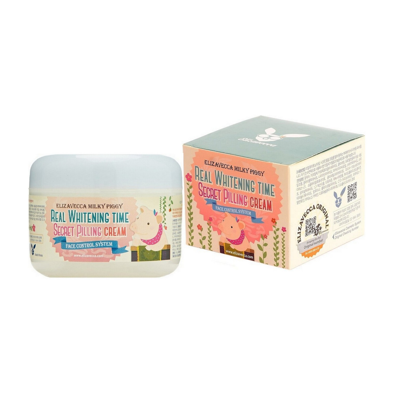 Пілінг-Крем Для Обличчя Від Пігментних Плям ELIZAVECCA Milky Piggy Real Whitening Time Secret Pilling Cream, 100 мл