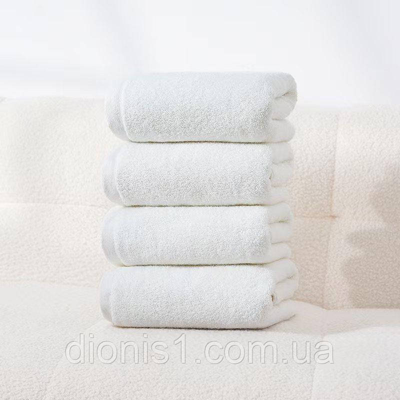 Банний рушник махровий білий 70х140 6 шт. в уп., фото 1