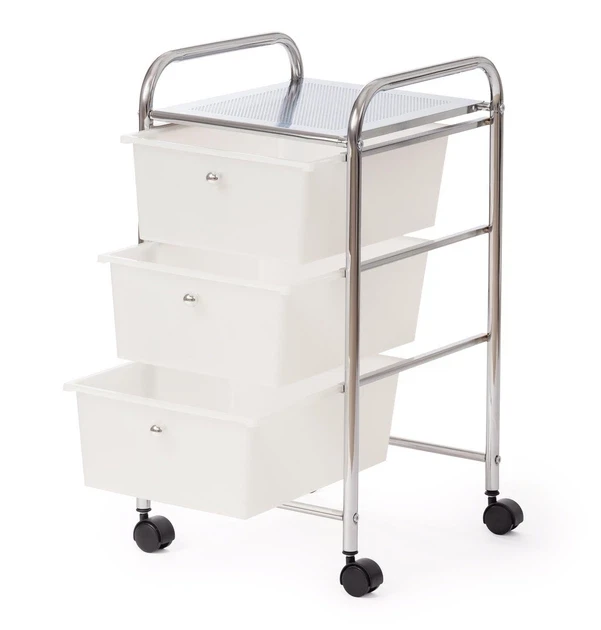 Комод на колесах Onder Mebli BS--1011-3 W, пластиковий органайзер з 3 ящиками