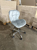 Стілець Велюр світло сірий на колесах