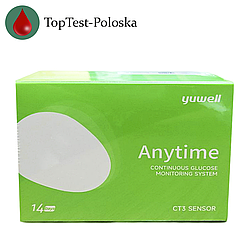 Сенсор для системи безперервного моніторингу глюкози CGM Yuwell CT 3, 1 пак.