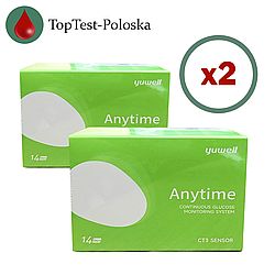 Сенсор для системи безперервного моніторингу глюкози CGM Yuwell CT 3, 2 пак.