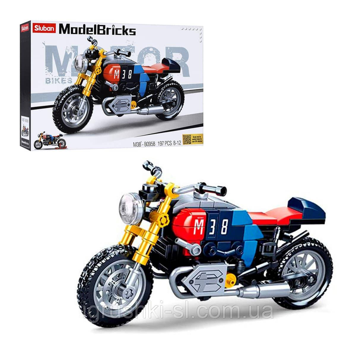 Конструктор Sluban "Мотоцикл", 197 деталей, фото 1