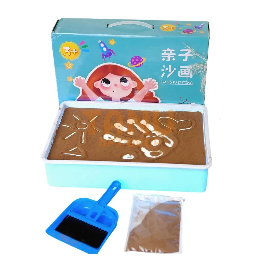 Планшет із підсвіткою для малювання піском Sand Painting дитячий набір 5в1 блакитний колір, фото 1