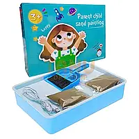 Планшет із підсвіткою для малювання піском Sand Painting дитячий набір 5в1 блакитний колір, фото 2