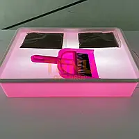 Планшет із підсвіткою для малювання піском Sand Painting дитячий набір 5в1 рожевий колір, фото 5