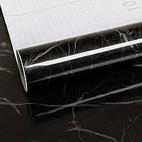 Самоклеящаяся пленка для кухни 5x0,6м Kitchen Sticker, Черный мрамор / Мраморная наклейка для мебели