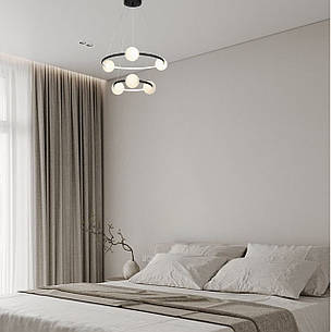 Підвісна led люстра 40W в чорному кольорі (84-1024 BK), фото 2