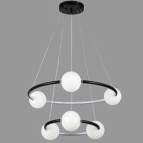 Підвісна led люстра 40W в чорному кольорі (84-1024 BK), фото 1