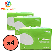 Сенсор для системи безперервного моніторингу глюкози CGM Yuwell CT 3, 4 пак.