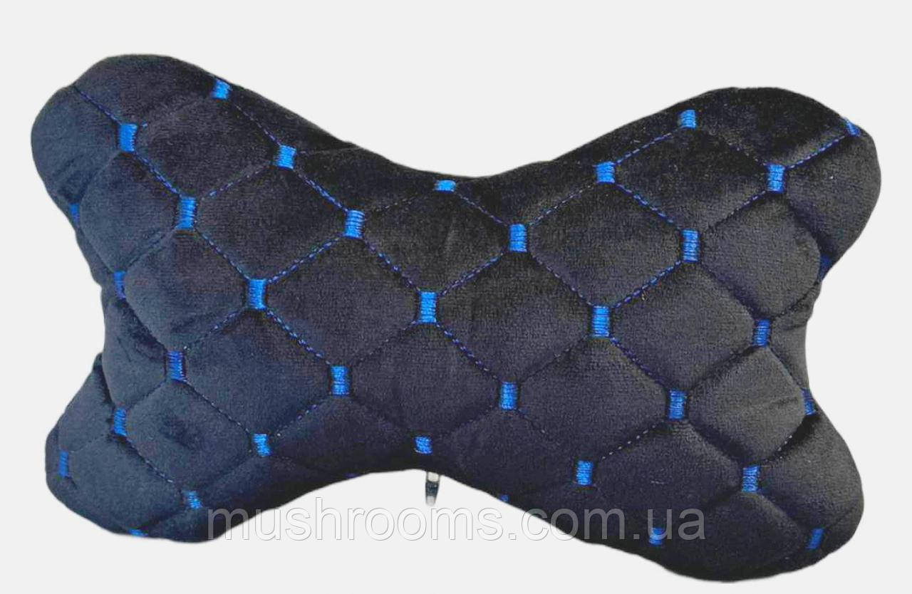 Подушка в авто під голову з Алькантари Чорна автоподушка підголовник подушка для автомобіля під шию, фото 1