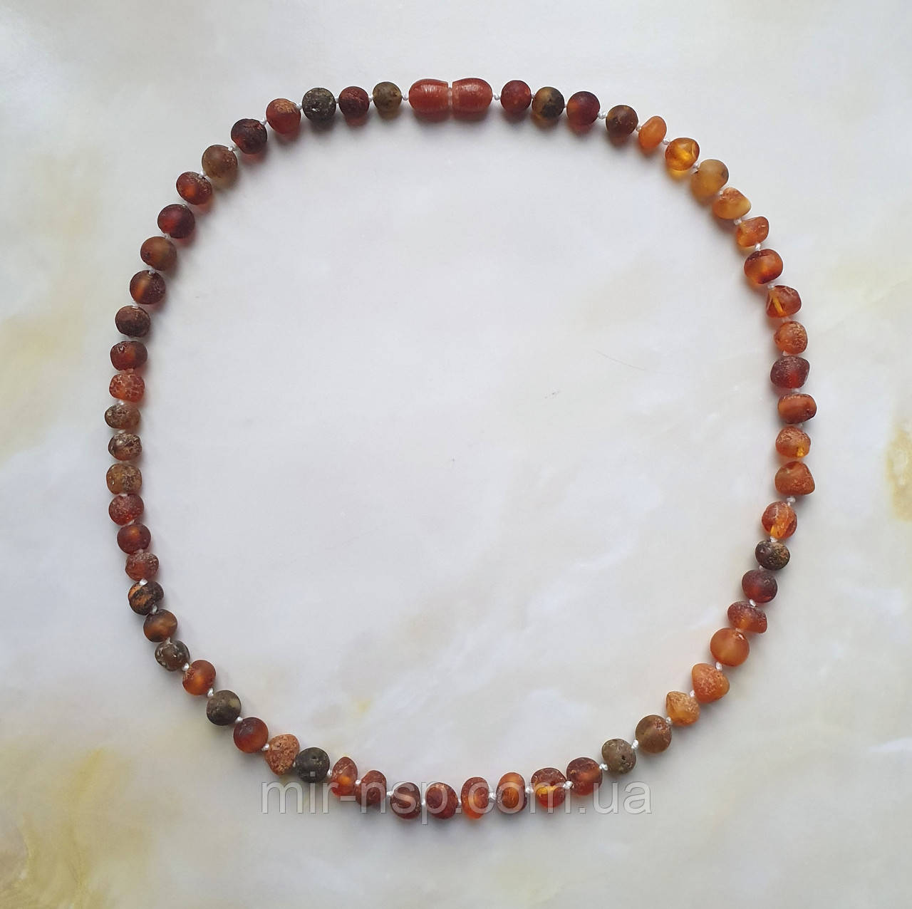 Намисто 100% натуральний необроблений лікувальий бурштин вага 11г довжина 44,5 см, фото 1