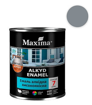 Емаль алкідна високоякісна Maxima сіра 2.3кг атмосферостійка високий ступінь та стійкість блиску