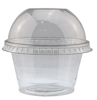 Стакан 200 мл з кришкою купольною ПЕТ