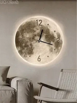 Настінний годинник "Місяць" з LED підсвічуванням NCH-50-50  АРАБСЬКІ+ТОЧКИ