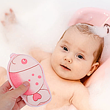 Дитяча губка для купання рибка синя, 1шт, фото 2