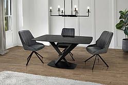 Стіл БІНГО 140*80, кераміка чорний мармур