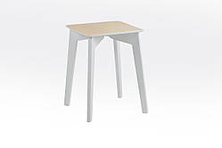 Табурет Сінгл каркас білий/кришка натур---