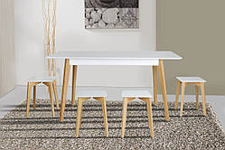 Стіл Сінгл (130+30)/80 ніжки дуб/столешня біла---