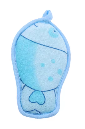 Дитяча губка для купання рибка синя, 1шт, фото 1