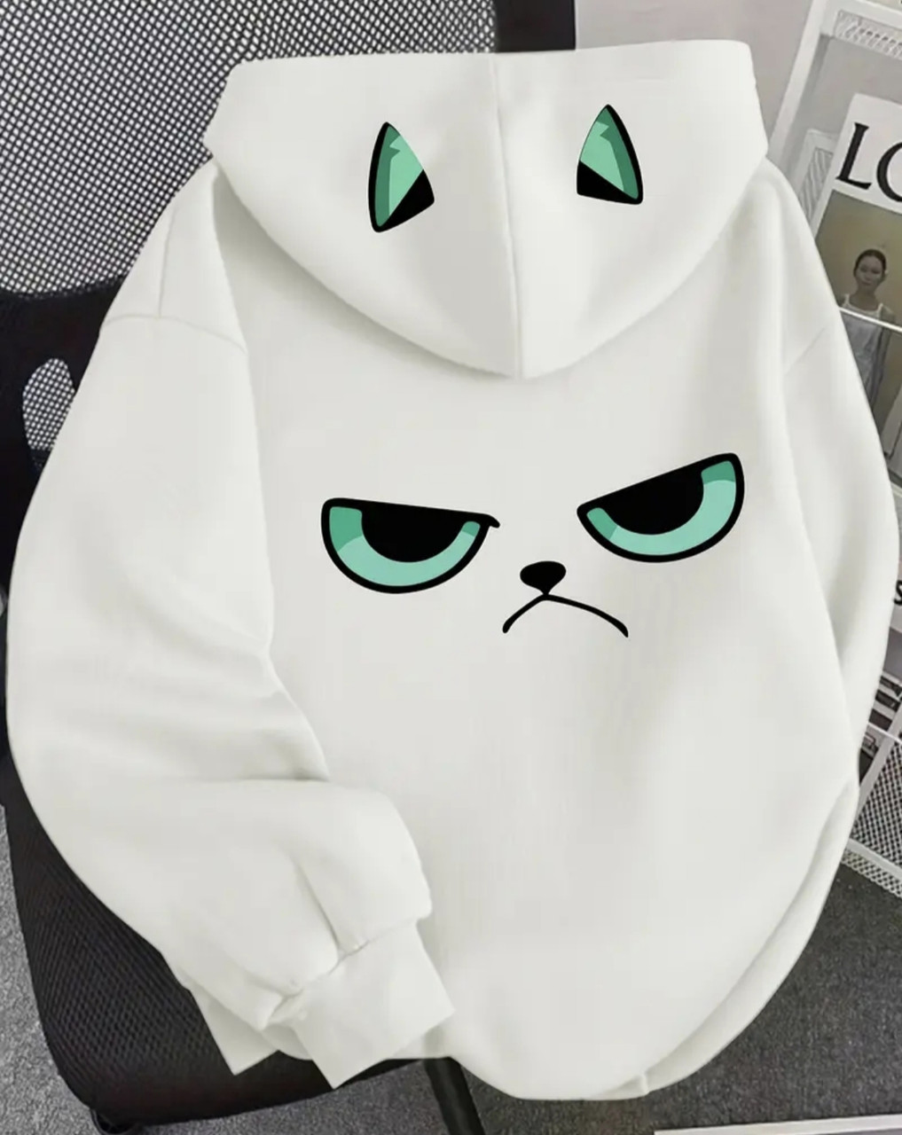 Жіноче тепле худі з котиком на спині, фото 1