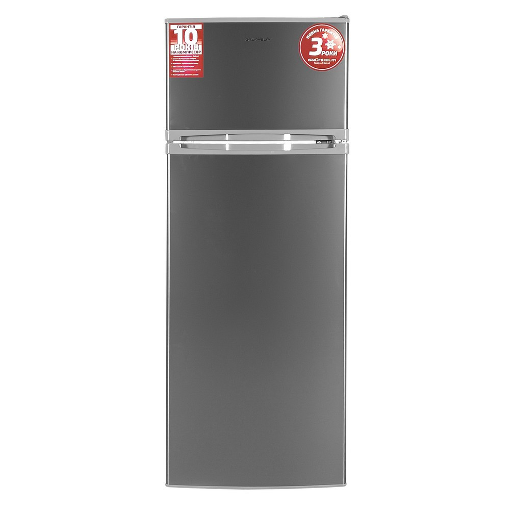 Холодильник - GRW-143IDD, (темно сірий, двухк, верх мороз, 143см) (GRUNHELM), фото 1