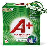Капсули для прання A+ 4в1 Універсал Optimal картон 38 шт