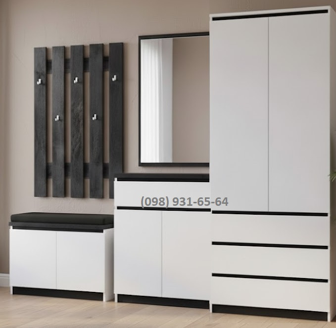 Передпокій з шафою Мія 240 см німфея альба/бетон темний, фото 1