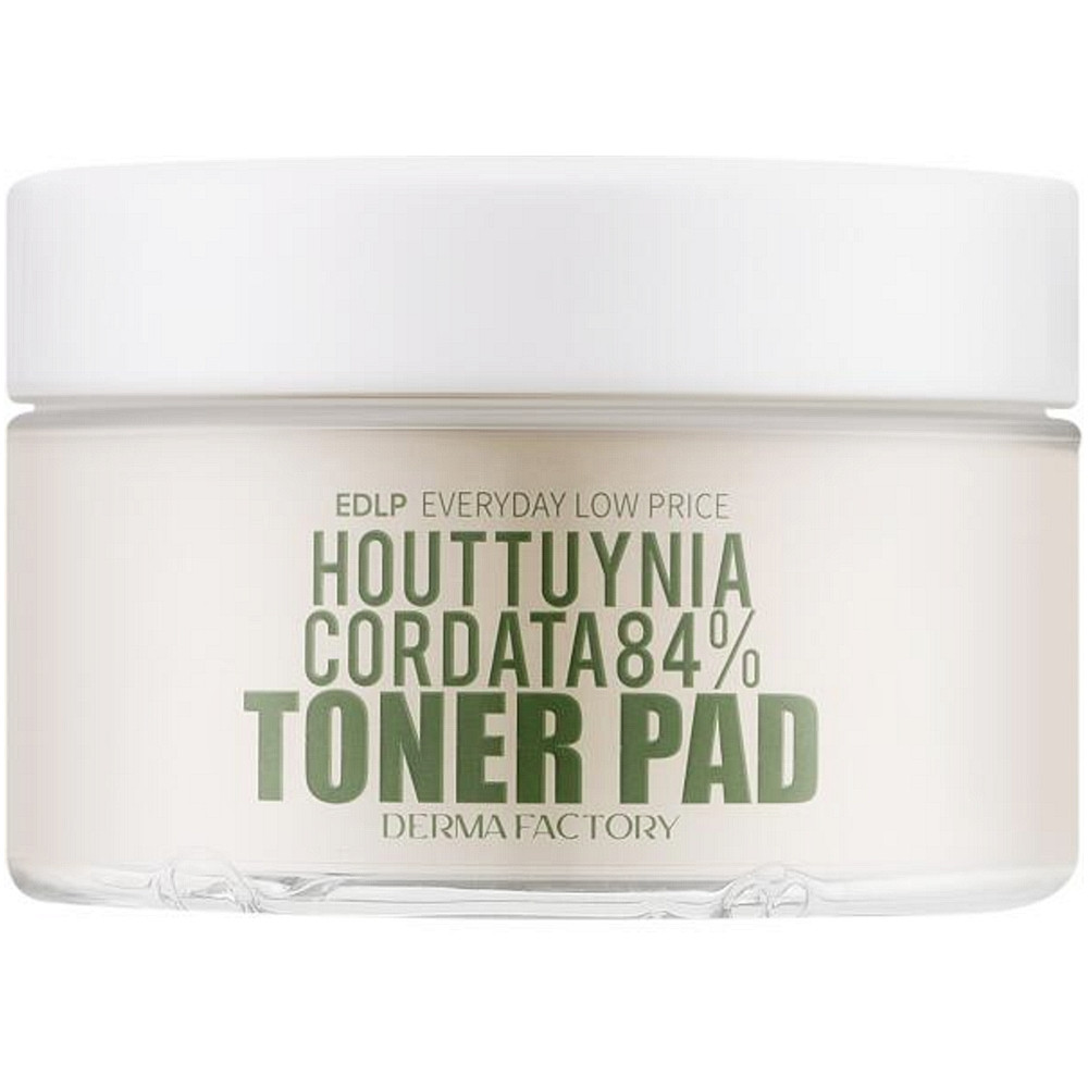 Тонер-педи для обличчя з екстрактом квітки хауттюйнії Derma Factory Houttuynia Cordata 84% Toner Pad 30pcs, фото 1