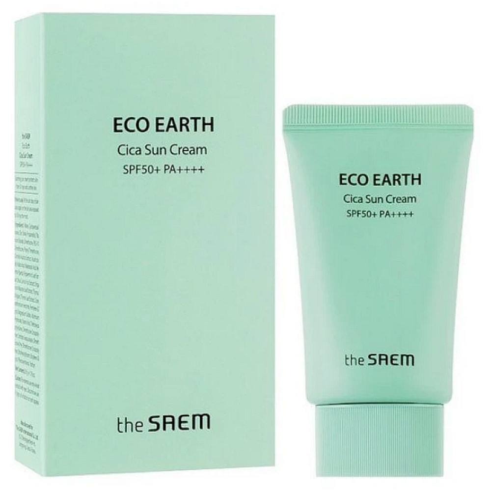 Сонцезахисний крем із центелою та м'ятою The Saem Eco Earth Cica Sun Cream 50 мл, фото 1
