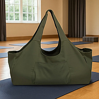 Сумка для йоги спортивна, йога-сумка наплічна для килимка і спортивної форми для тренувань і спорту, зелена